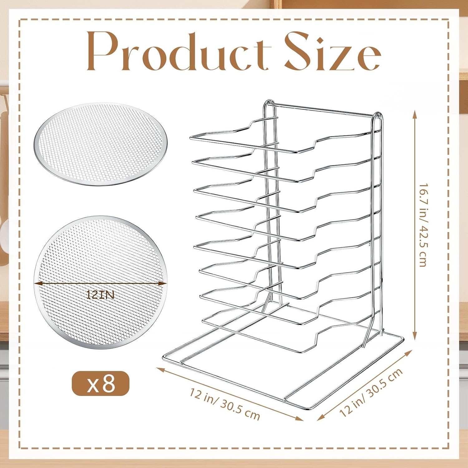 Pizza Rack 8 Tiered Stand With - Commercial Kitchen Set 评论和价格