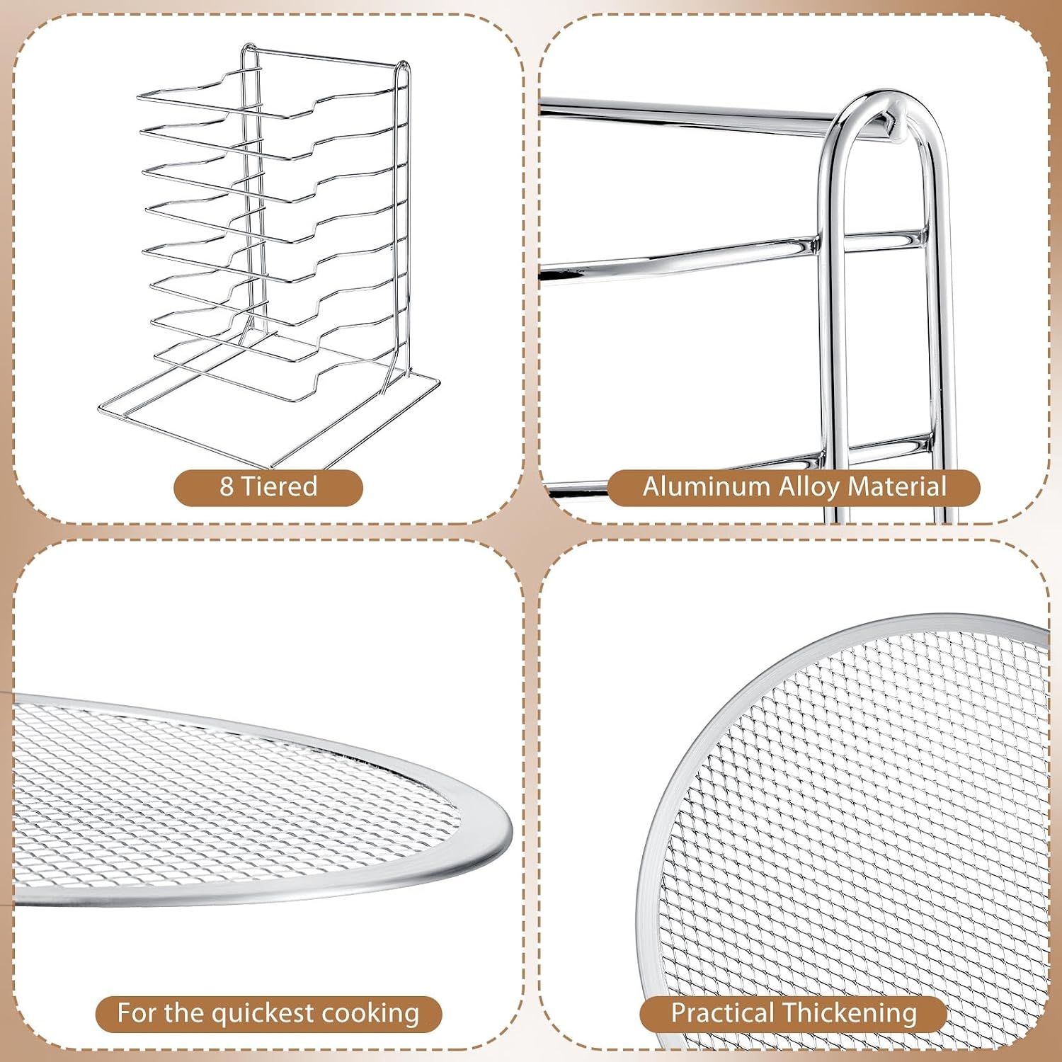 Pizza Rack 8 Tiered Stand With - Commercial Kitchen Set 评论和价格