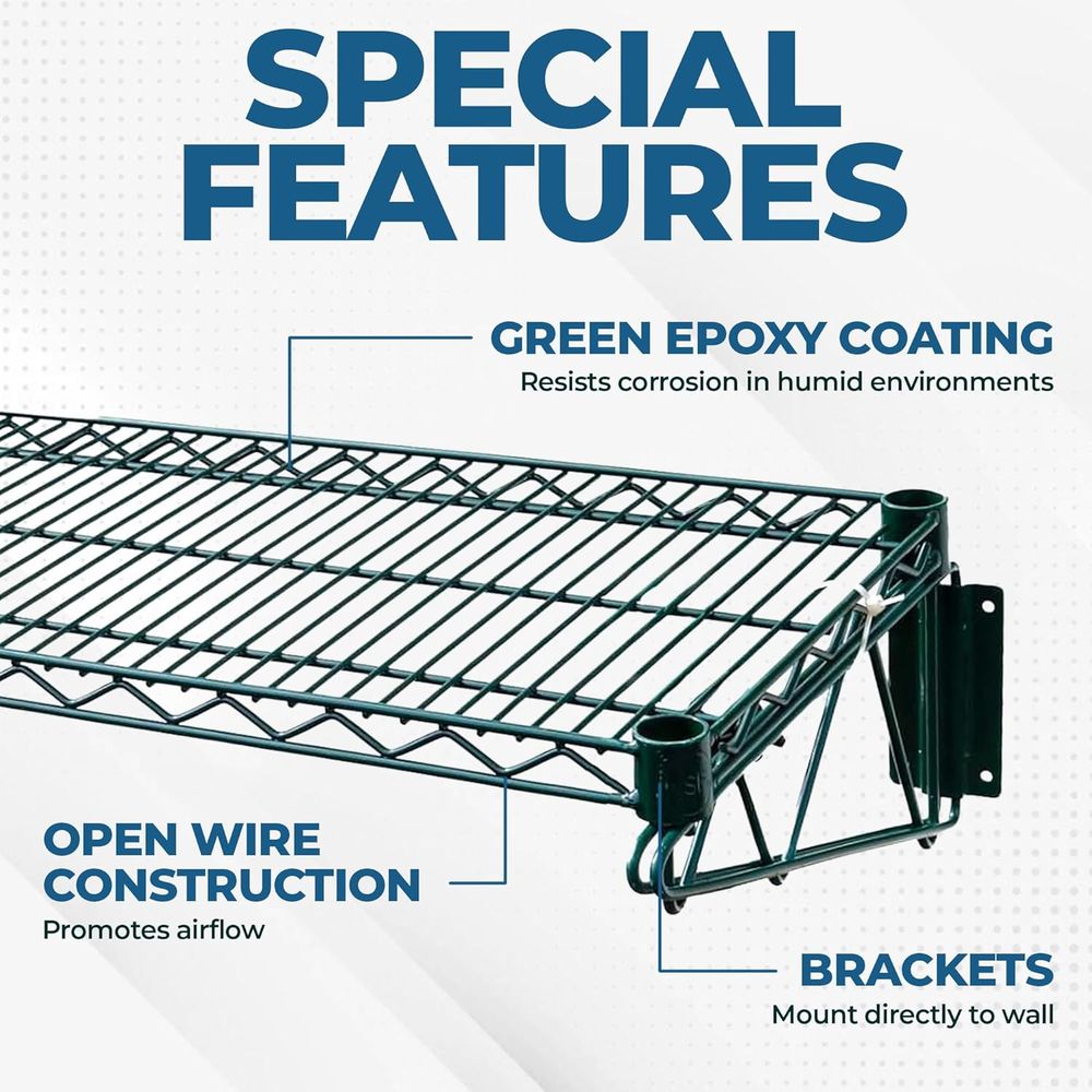 Premium Epoxy Green Wire Wall  - Wall Shelf Commercial Kitchen 评论和价格