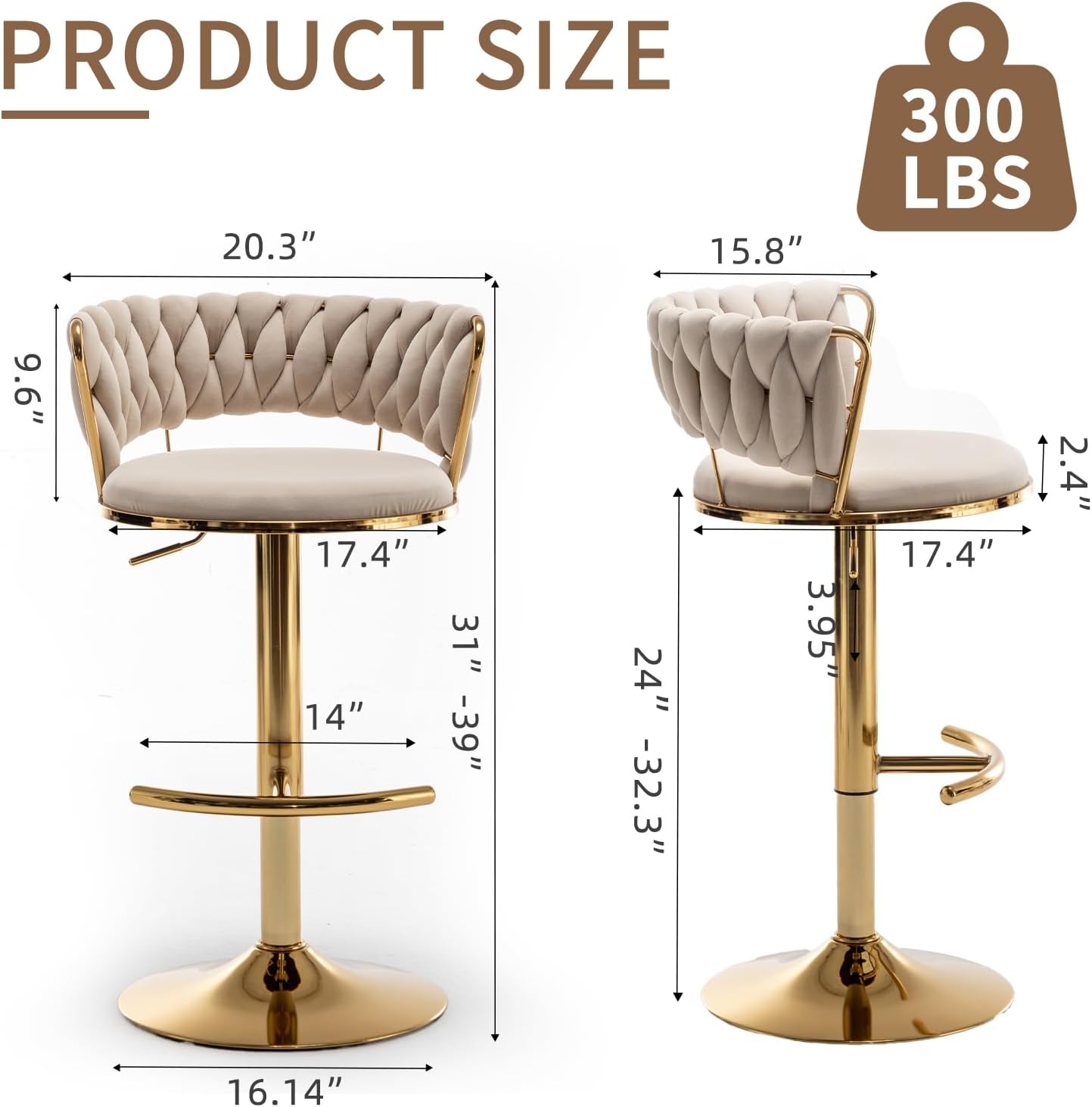 Beige Velvet Bar Stools Set of - Commercial Kitchen Set 评论和价格