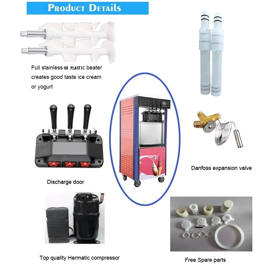 Fully Automatic 20~28L/h Soft  - Soft Serve Ice Cream Machine 评论和价格